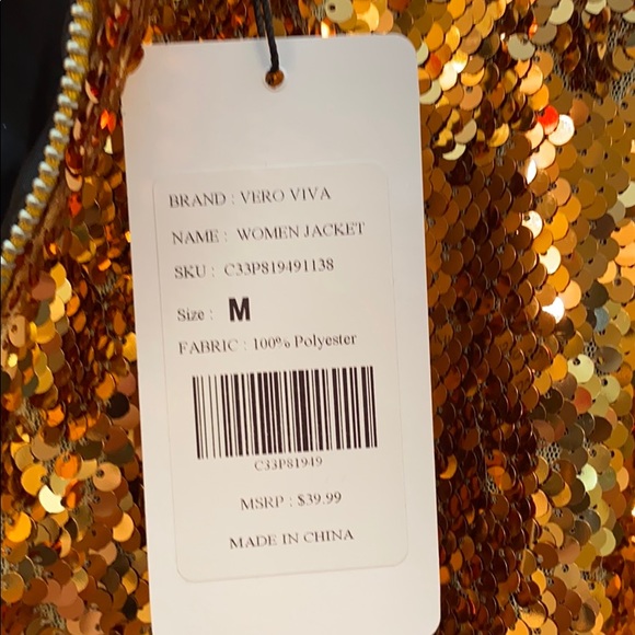 Gold sequin jacket - Picture 3 of 4